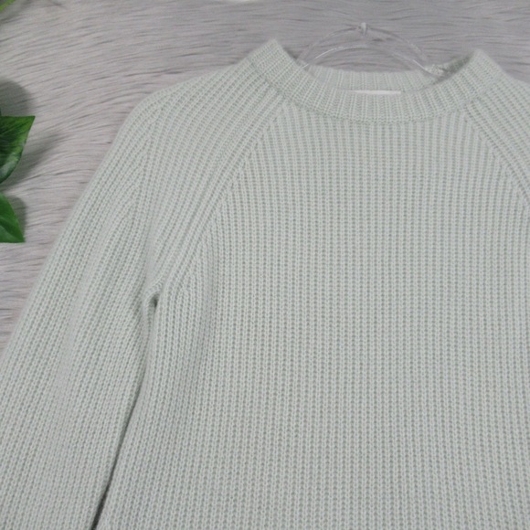 VINCE Mint Cashmere Shaker Rib Pullover Crewneck Sweater Women’s Size Medium - Picture 6 of 13